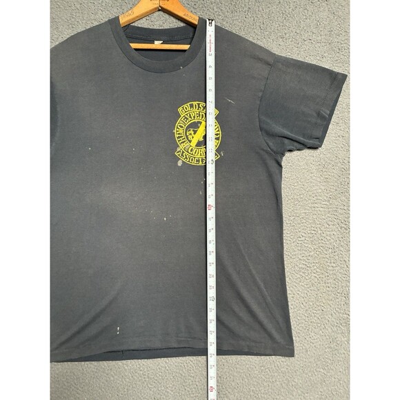 Vintage 80s Rhino Nature Fade T-Shirt Men’s XL Faded Black Distressed Burnout - Picture 10 of 11